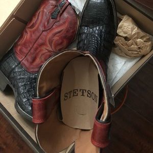 Stetson black caiman boots